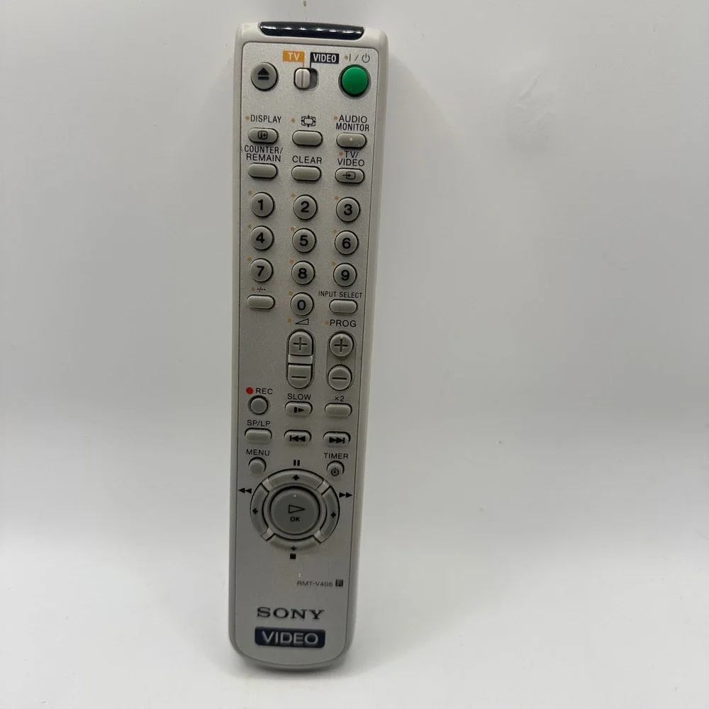 Sony RMT-V406 Video TV VCR Remote Control Silver Grey Replacement